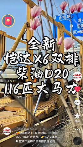 全新愷達(dá)X6柴油雙排，德威D20-116匹大馬力。